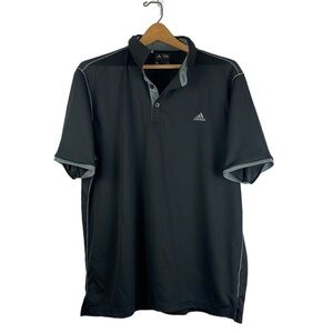 Adidas Golf Polo Shirt Men SZ XL Black/Grey Lightweight Breathable